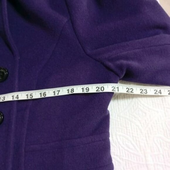 St. Johns Bay Womens Large Purple Double-Breasted Peacoat - Picture 13 of 14